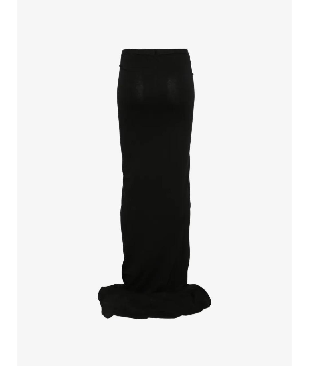 RICK OWENS Черная хлопковая юбка макси, фото 2