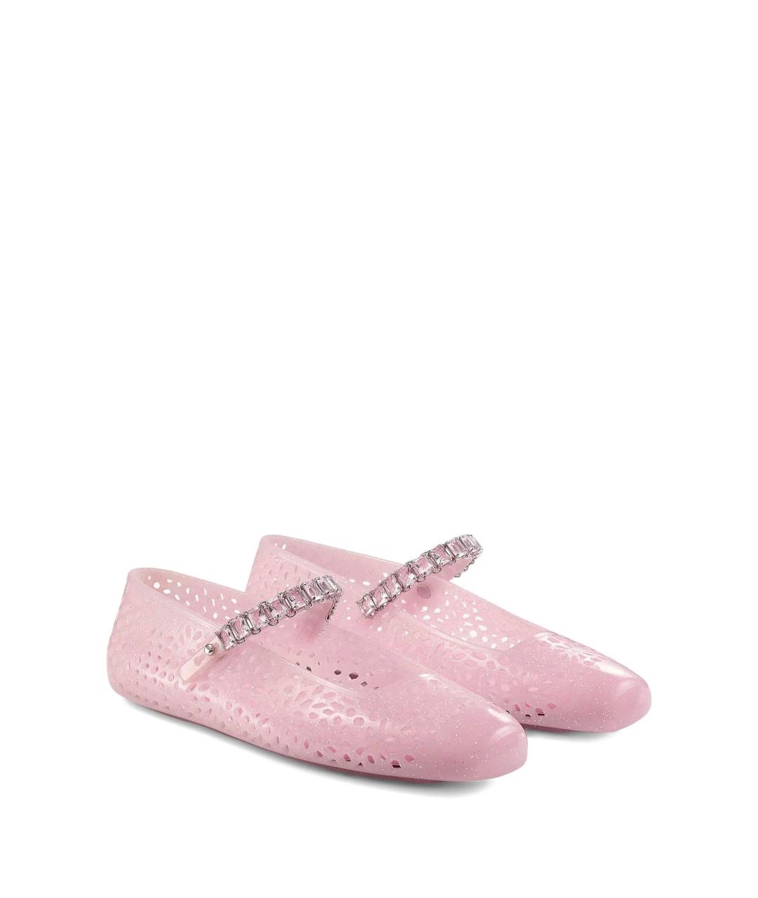 JIMMY CHOO Розовые резиновые балетки, фото 3