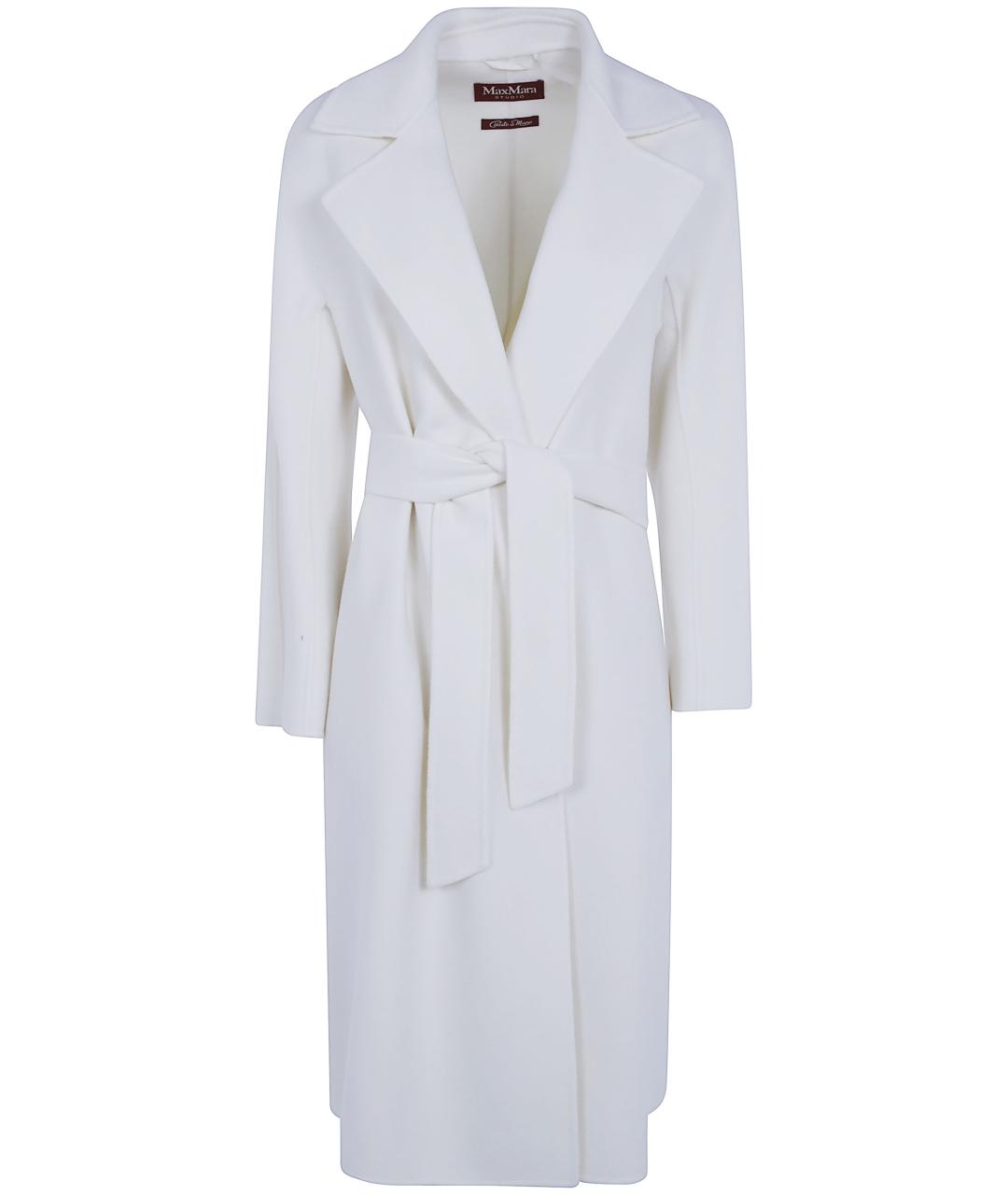 MAX MARA STUDIO Белое шерстяное пальто, фото 3