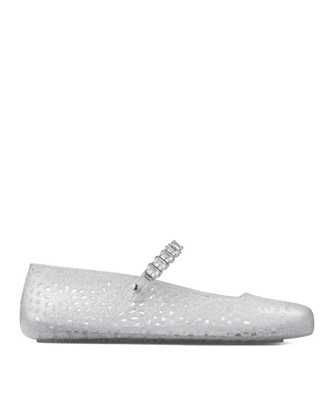 JIMMY CHOO Серебряные резиновые балетки, фото 1
