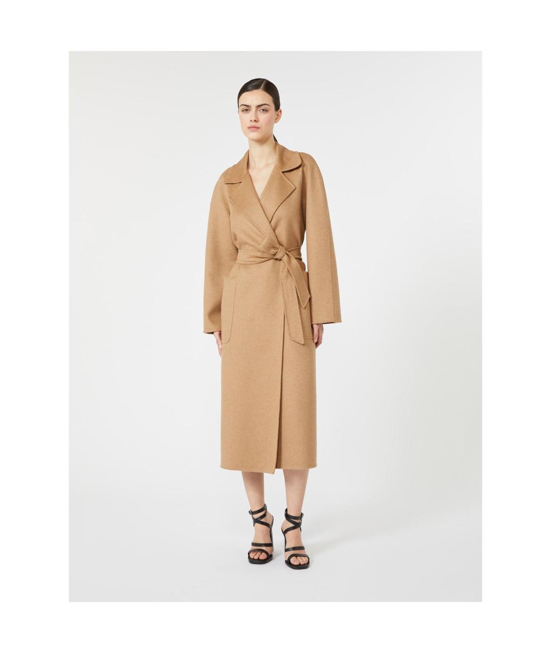 MAX MARA Бежевое шерстяное пальто, фото 4