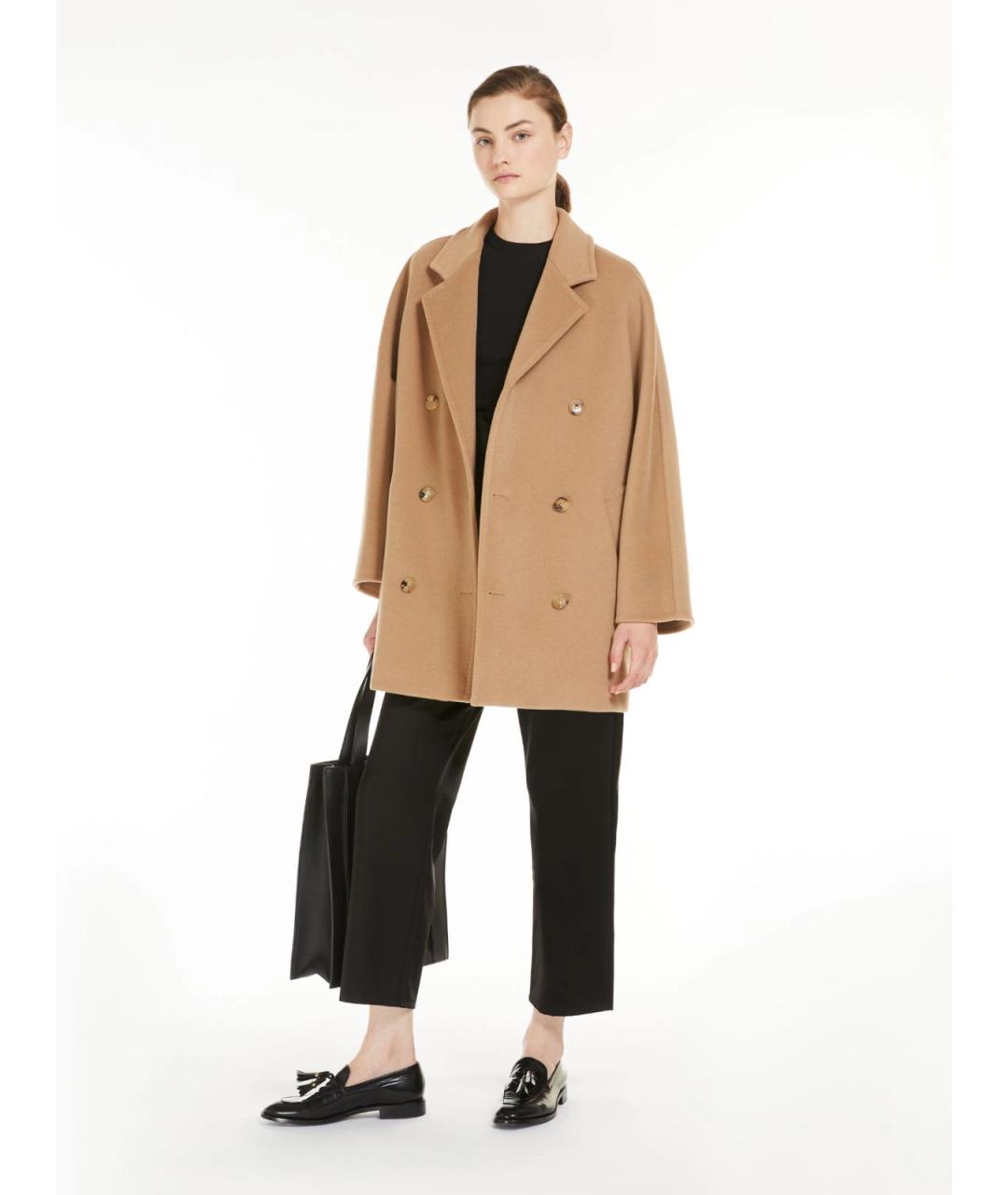 MAX MARA Бежевое шерстяное пальто, фото 4