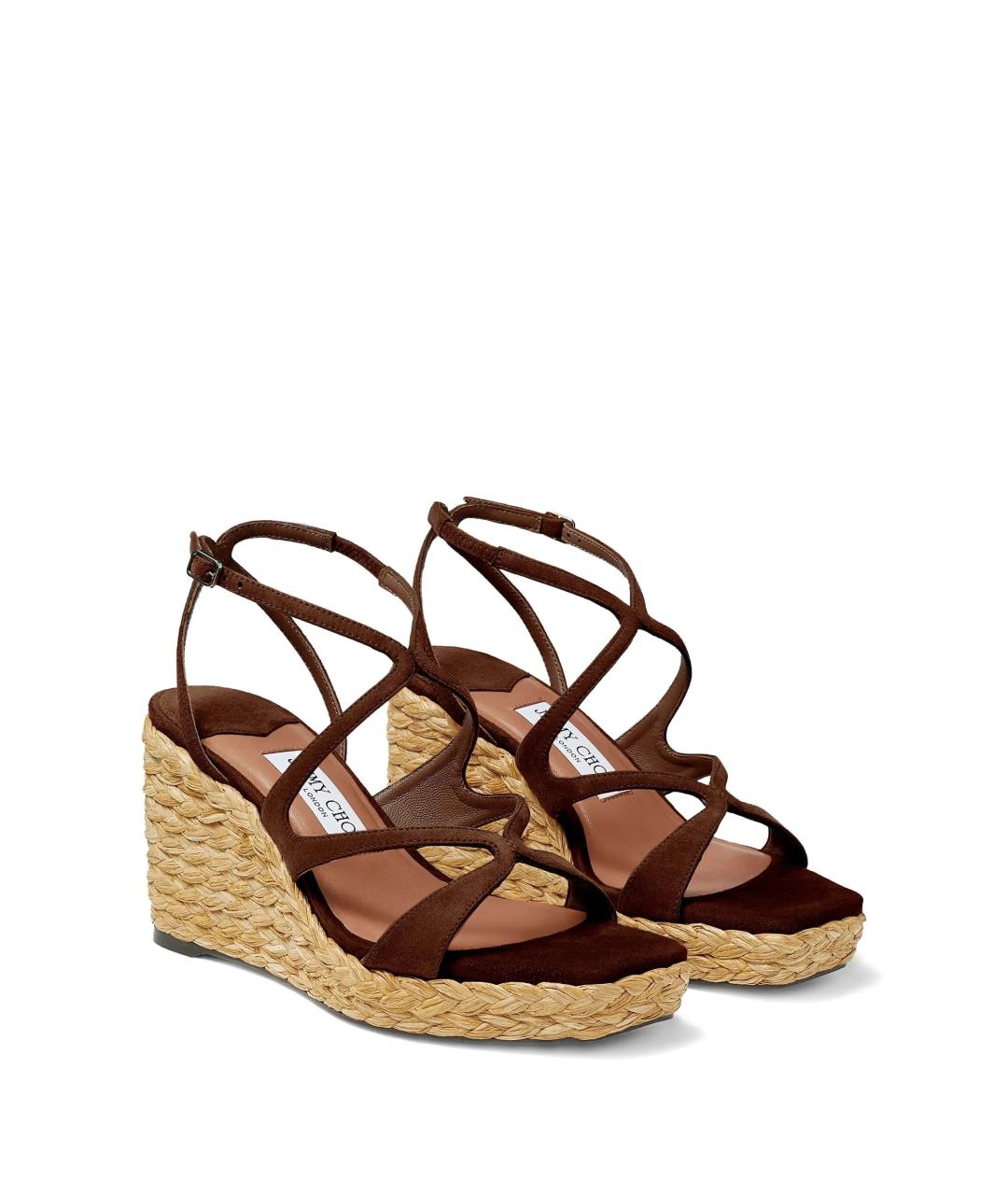 JIMMY CHOO Коричневые кожаные сандалии, фото 2