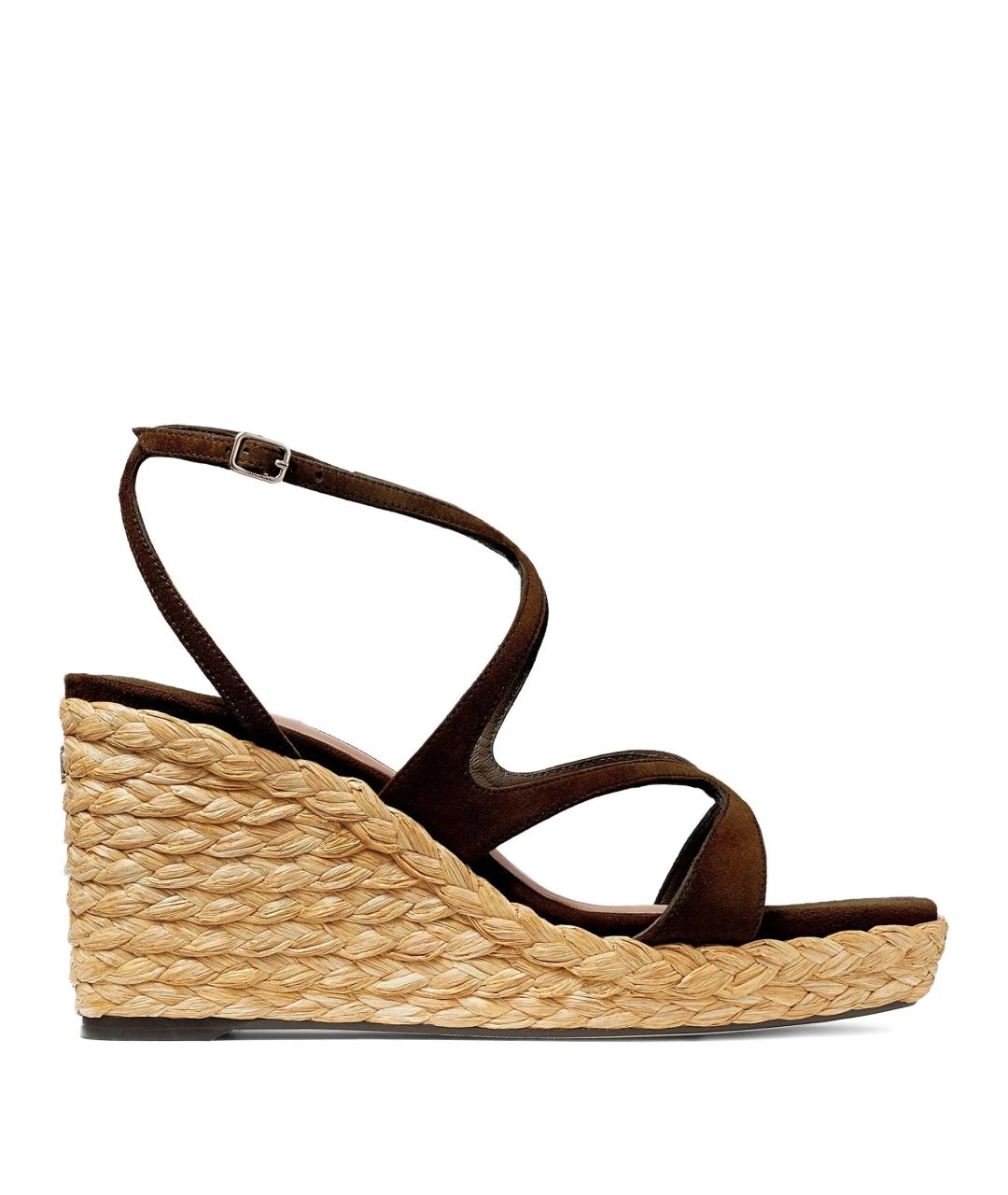 JIMMY CHOO Коричневые кожаные сандалии, фото 3