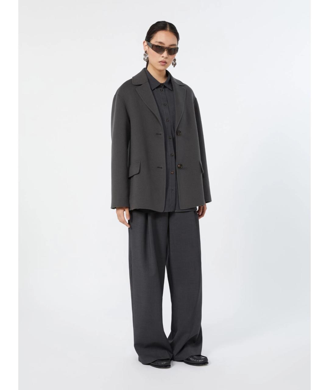 'S MAX MARA Серая шерстяная рубашка, фото 2