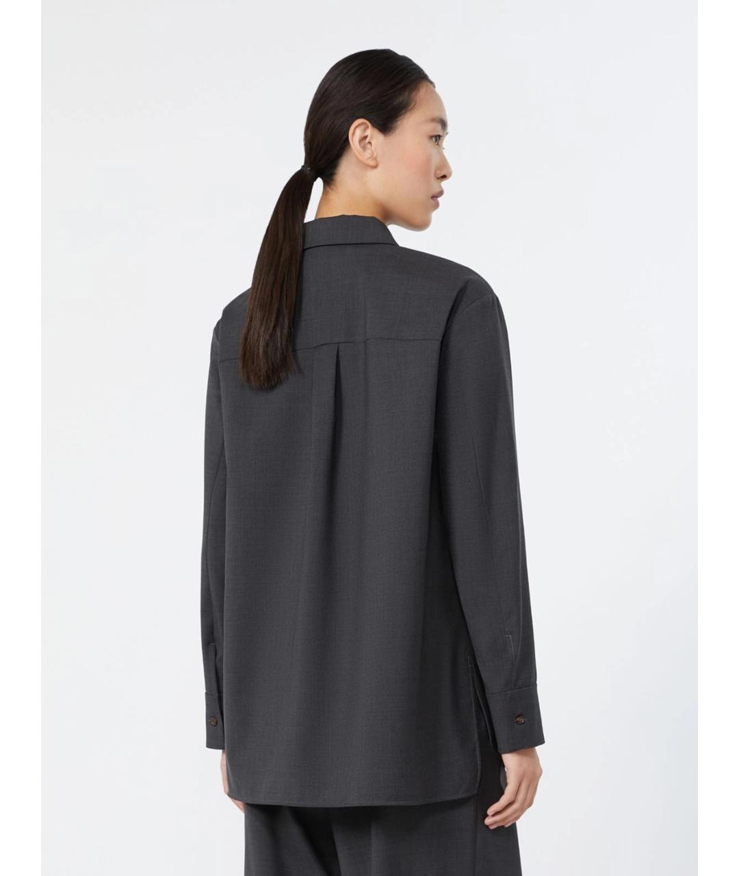 'S MAX MARA Серая шерстяная рубашка, фото 4