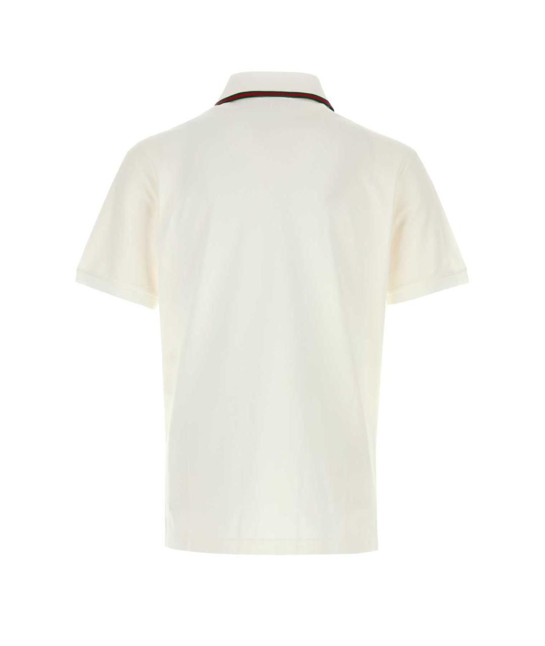 GUCCI Белое хлопковое поло с коротким рукавом, фото 2