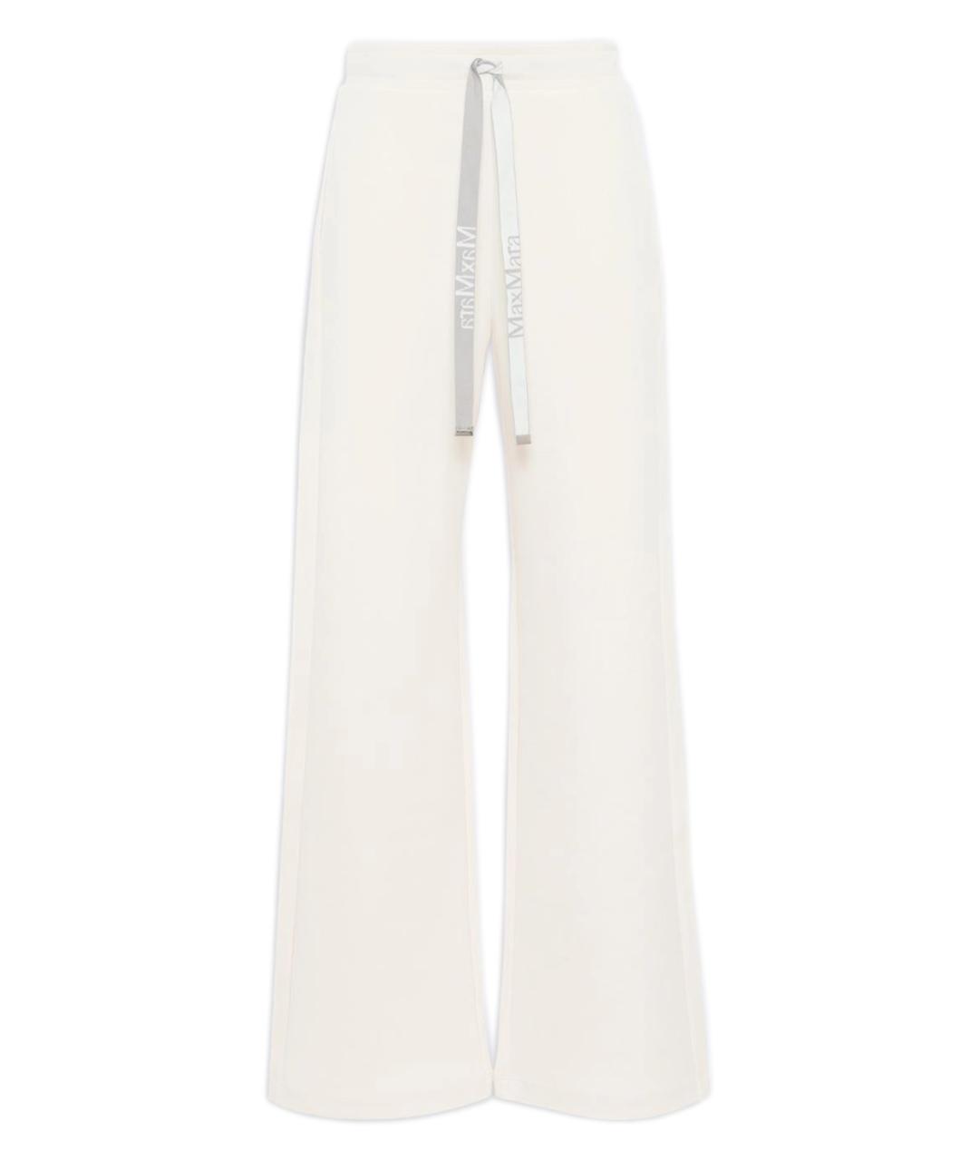'S MAX MARA Белые хлопковые прямые брюки, фото 1