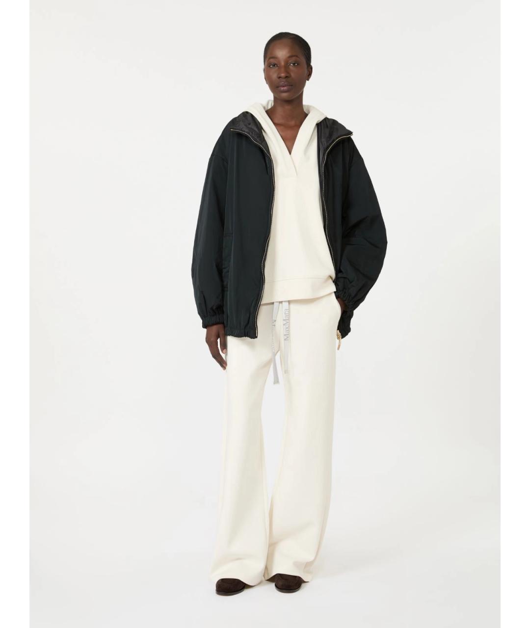 'S MAX MARA Белые хлопковые прямые брюки, фото 2