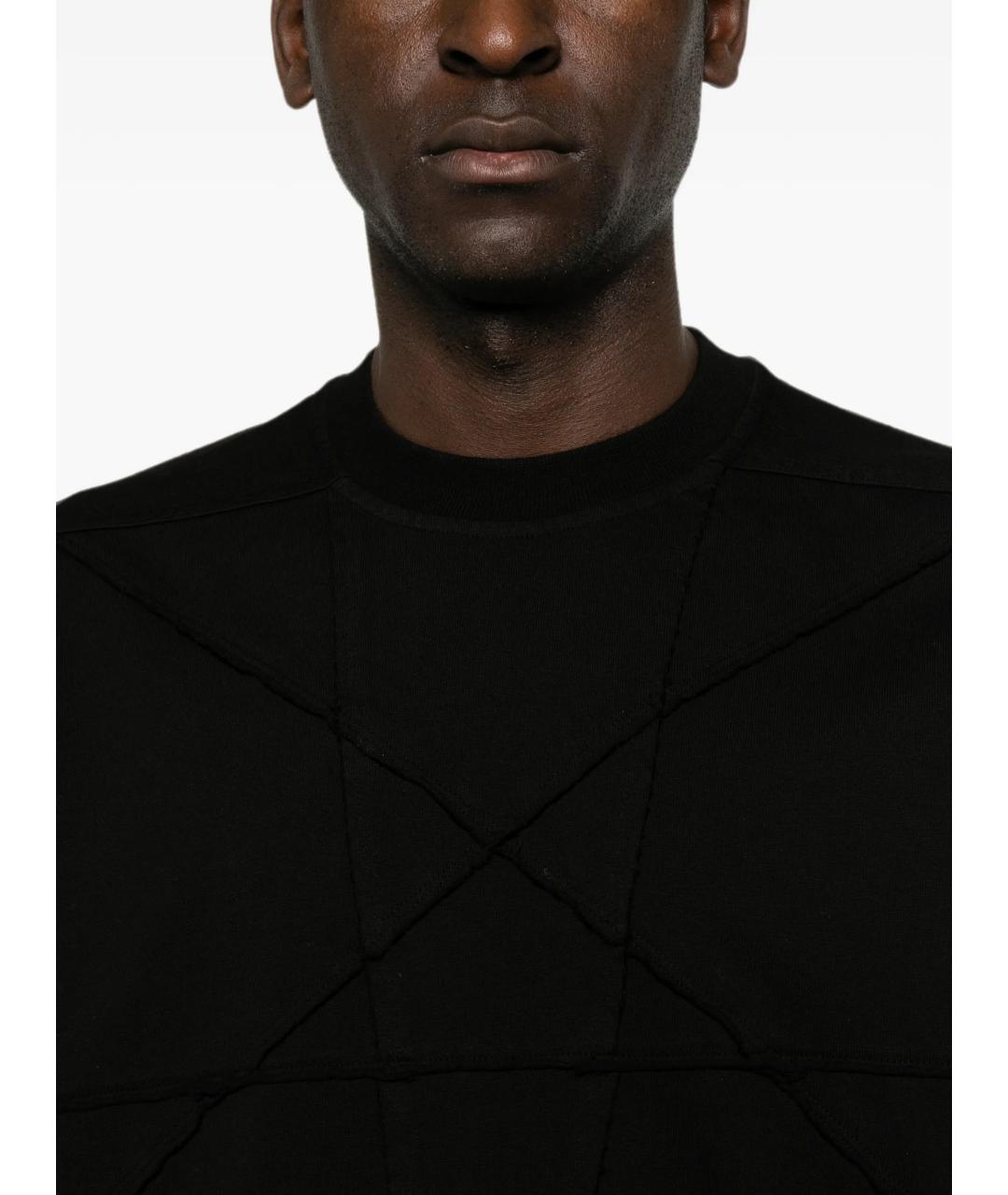 RICK OWENS Черная хлопковая футболка, фото 5