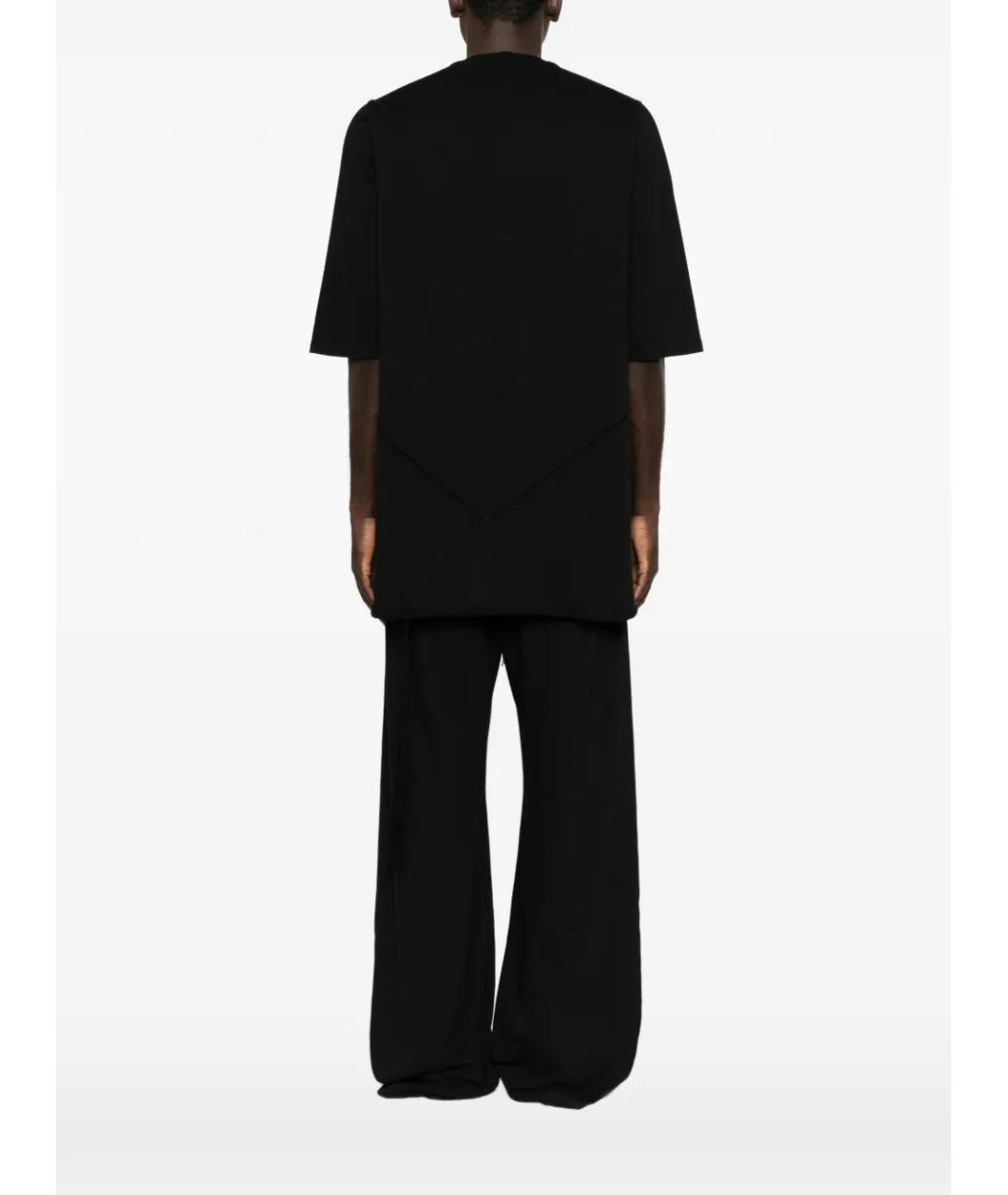 RICK OWENS Черная хлопковая футболка, фото 4