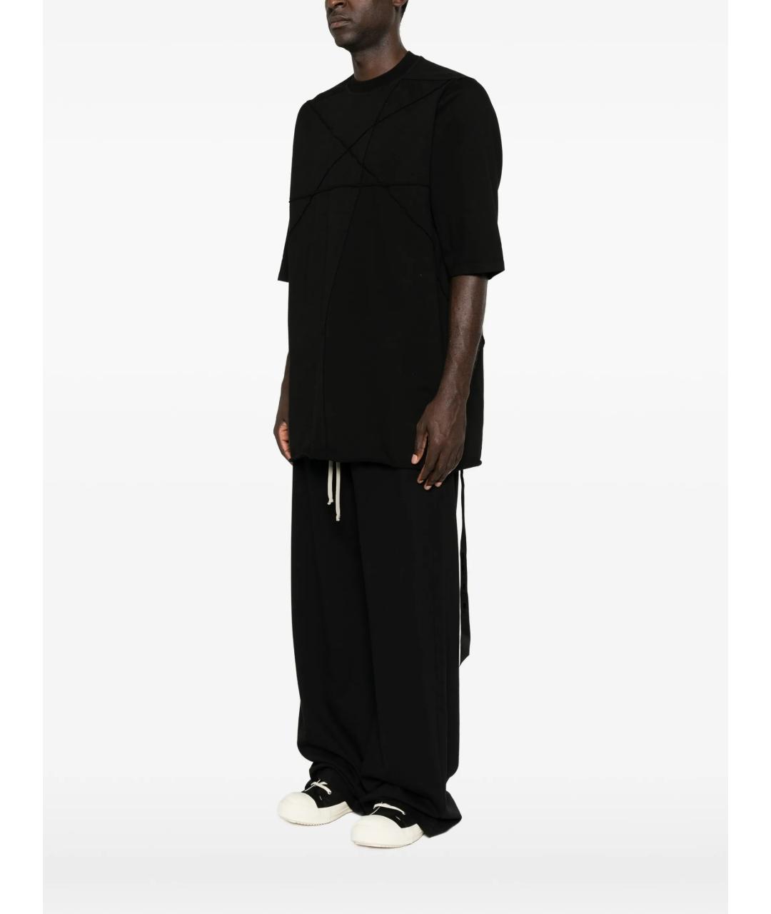 RICK OWENS Черная хлопковая футболка, фото 3