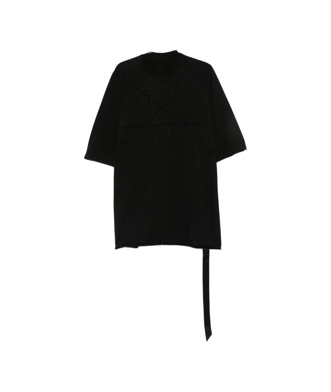 RICK OWENS Черная хлопковая футболка, фото 1