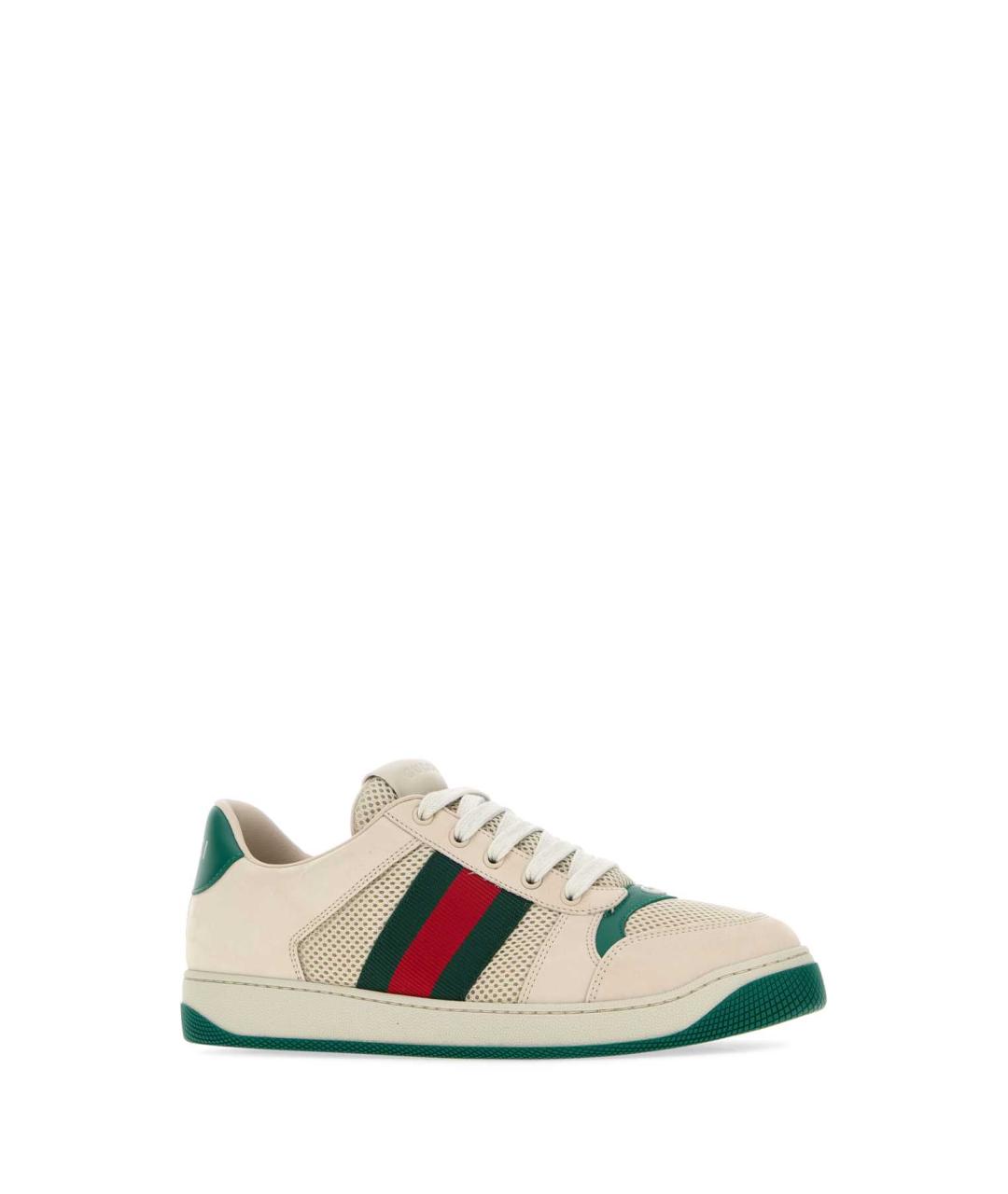 GUCCI Белые кожаные низкие кроссовки / кеды, фото 2