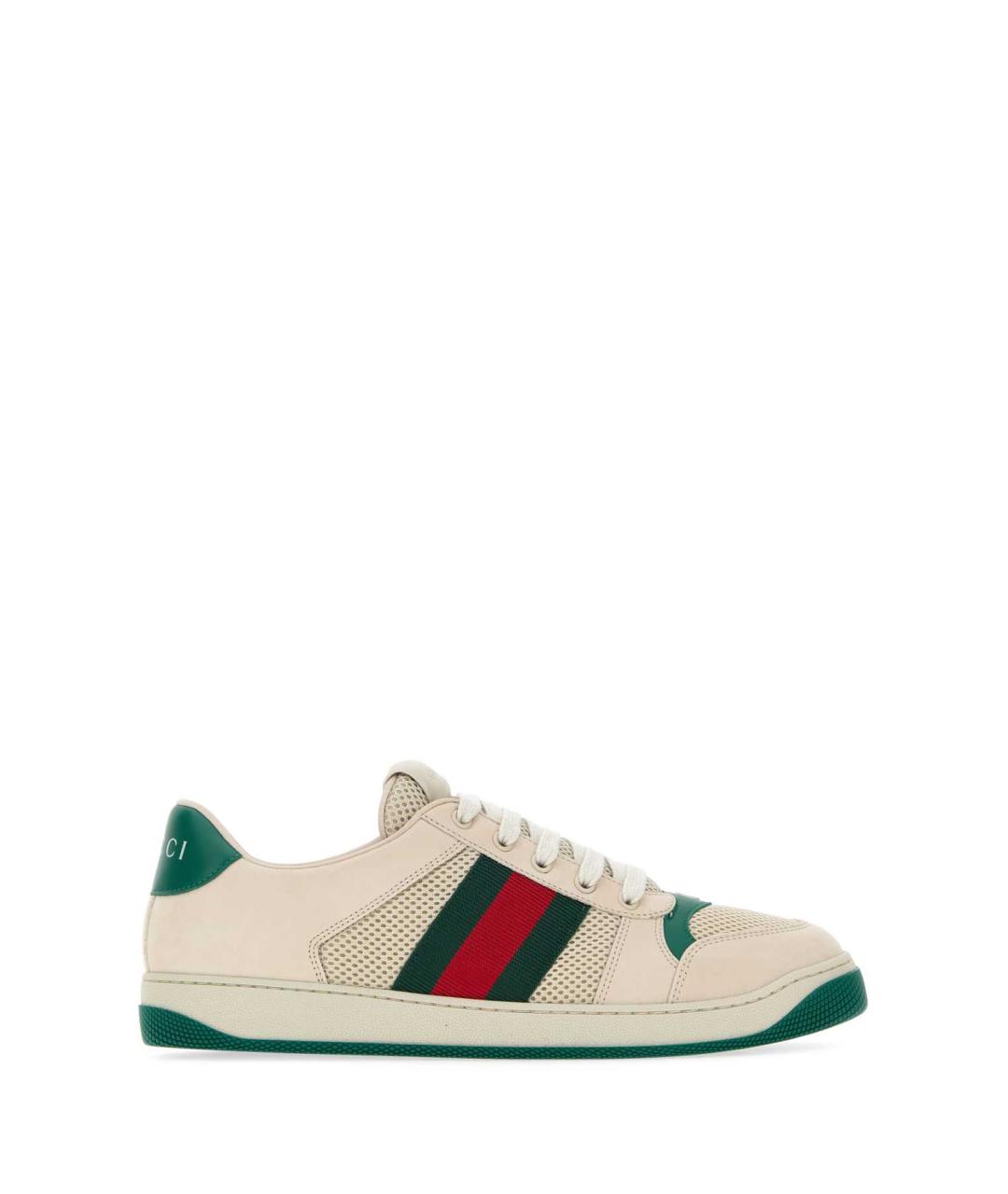 GUCCI Белые кожаные низкие кроссовки / кеды, фото 1
