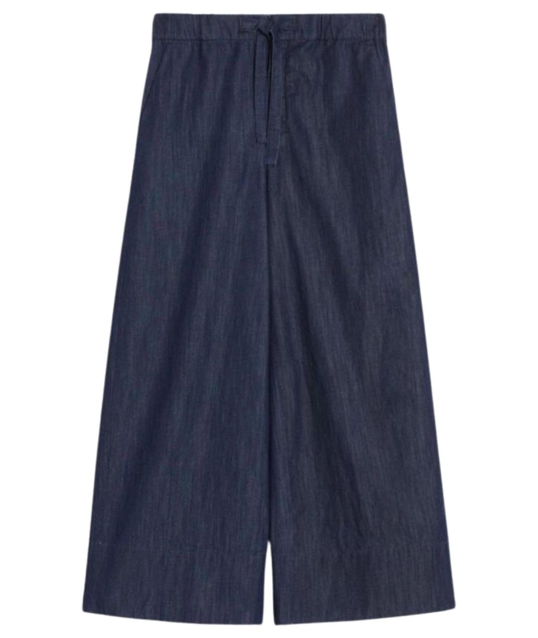 MAX MARA Синие хлопковые прямые брюки, фото 1