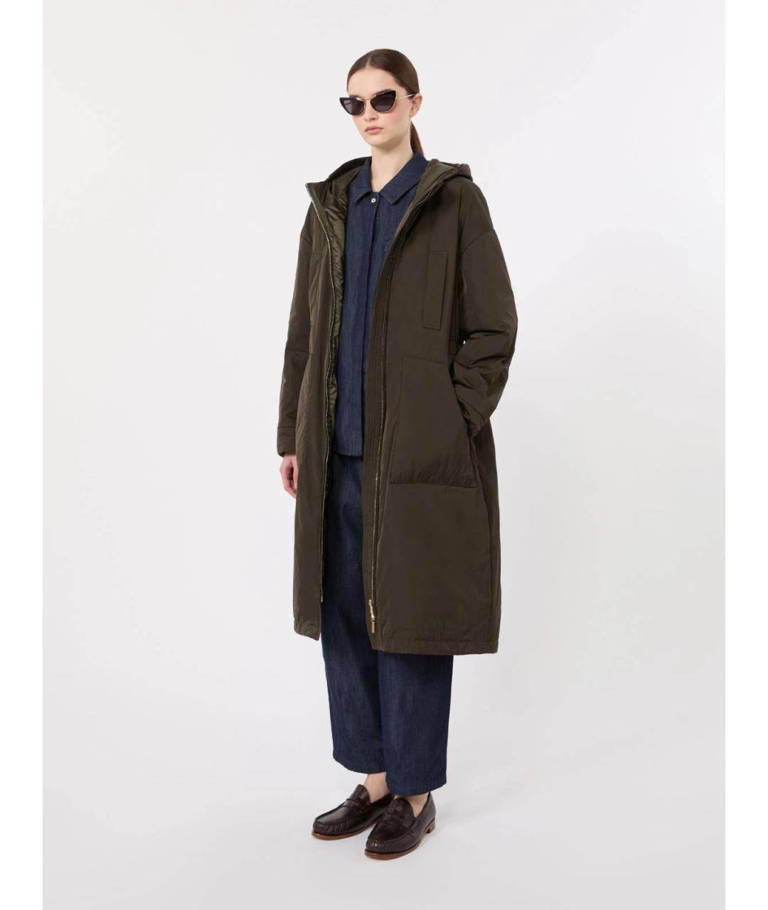 MAX MARA Синие хлопковые прямые брюки, фото 2