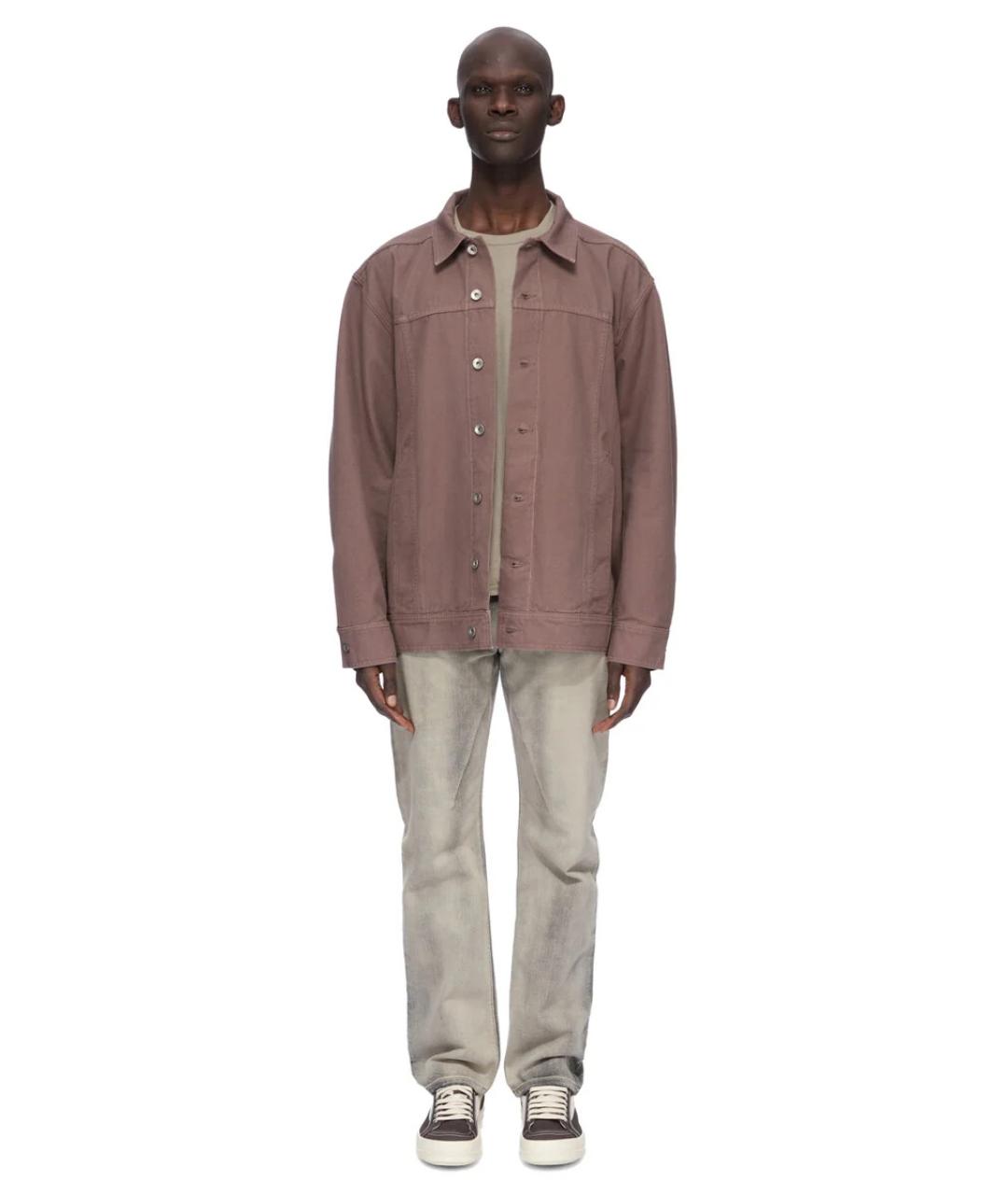 RICK OWENS Серые хлопковые прямые джинсы, фото 2