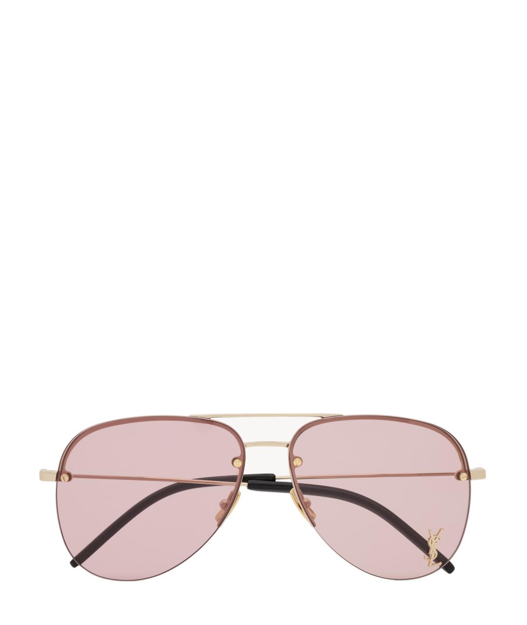 SAINT LAURENT Розовые металлические солнцезащитные очки, фото 2
