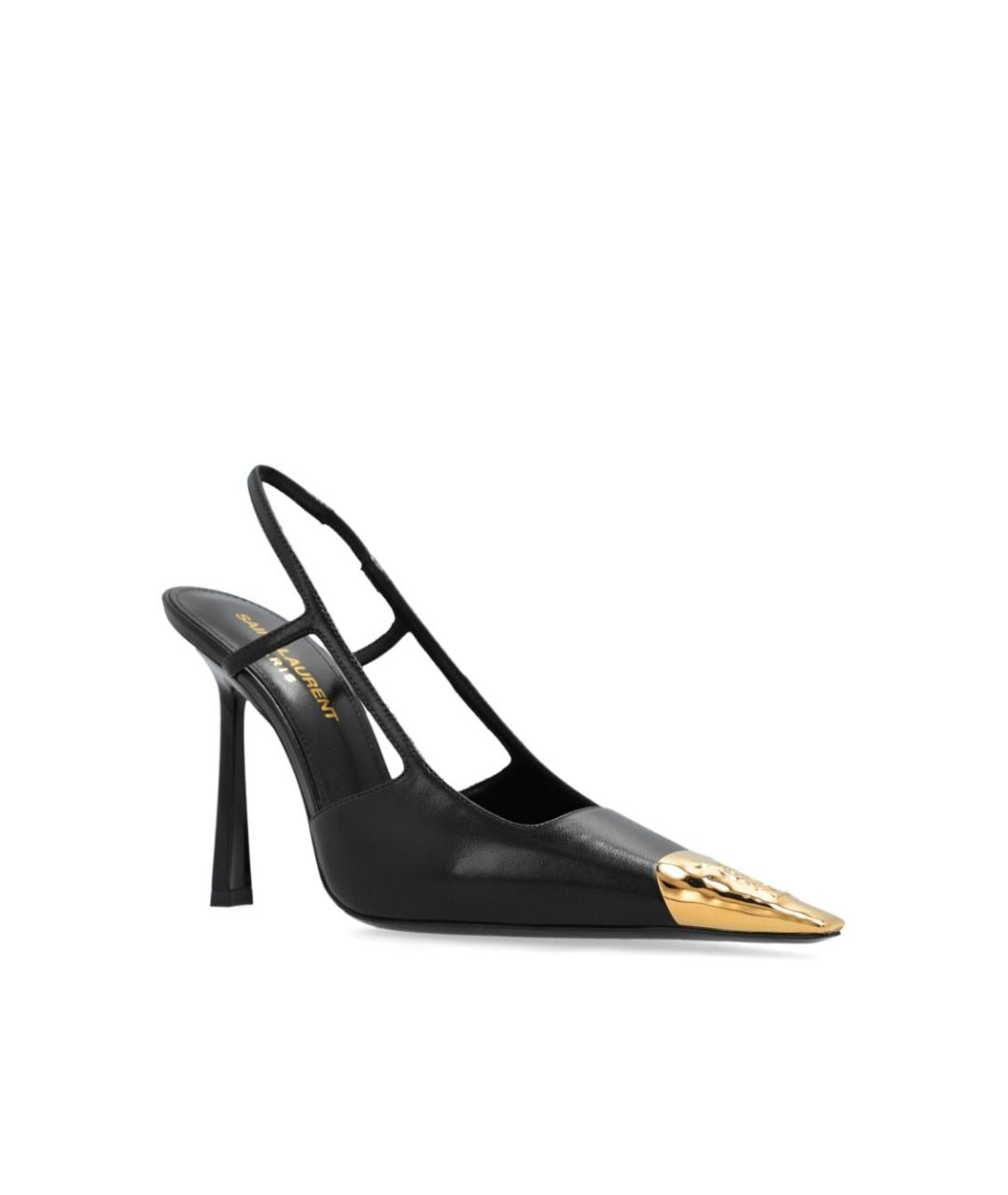 SAINT LAURENT Черные кожаные туфли, фото 5