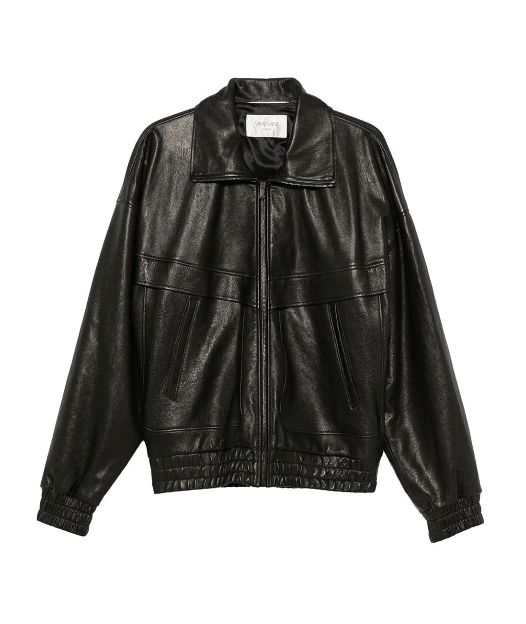 SAINT LAURENT Черная кожаная куртка, фото 1
