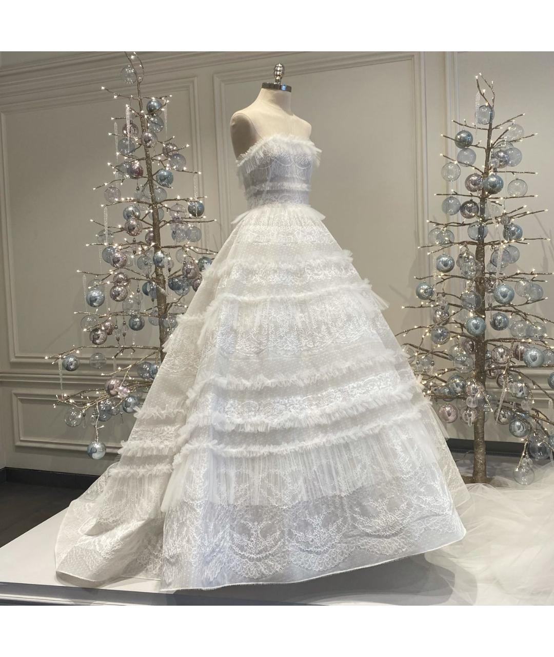 ZUHAIR MURAD Белое кружевное свадебное платье, фото 2