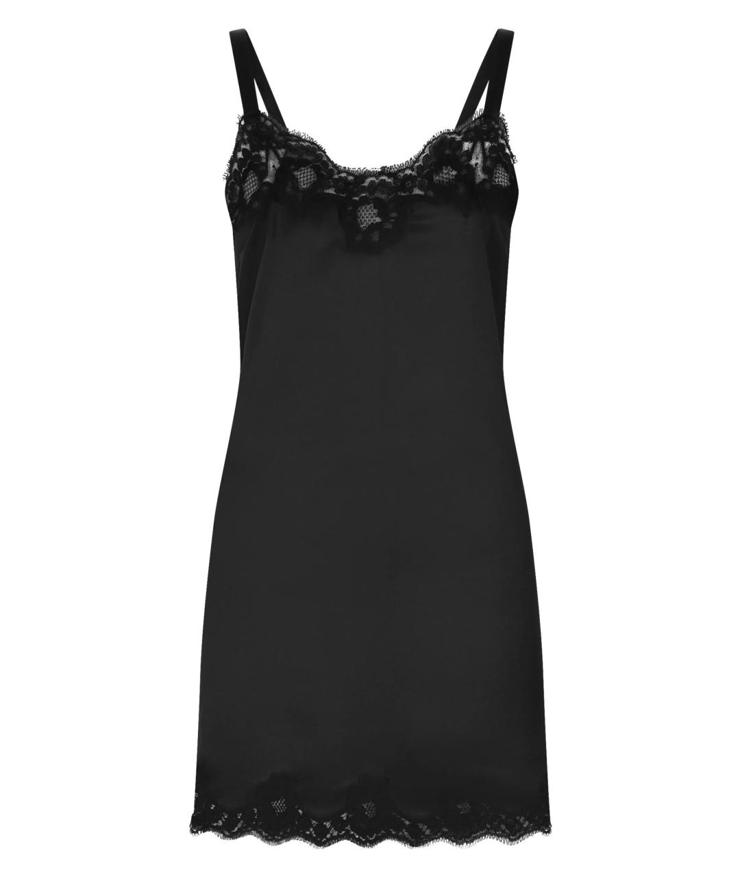 DOLCE&GABBANA Черное шелковое коктейльное платье, фото 1