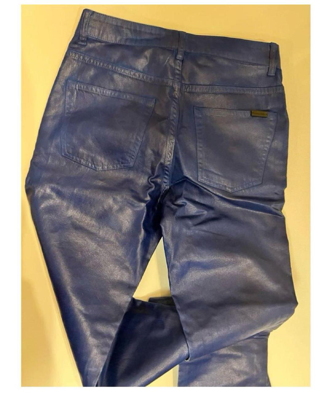 SAINT LAURENT Синие прямые брюки, фото 6