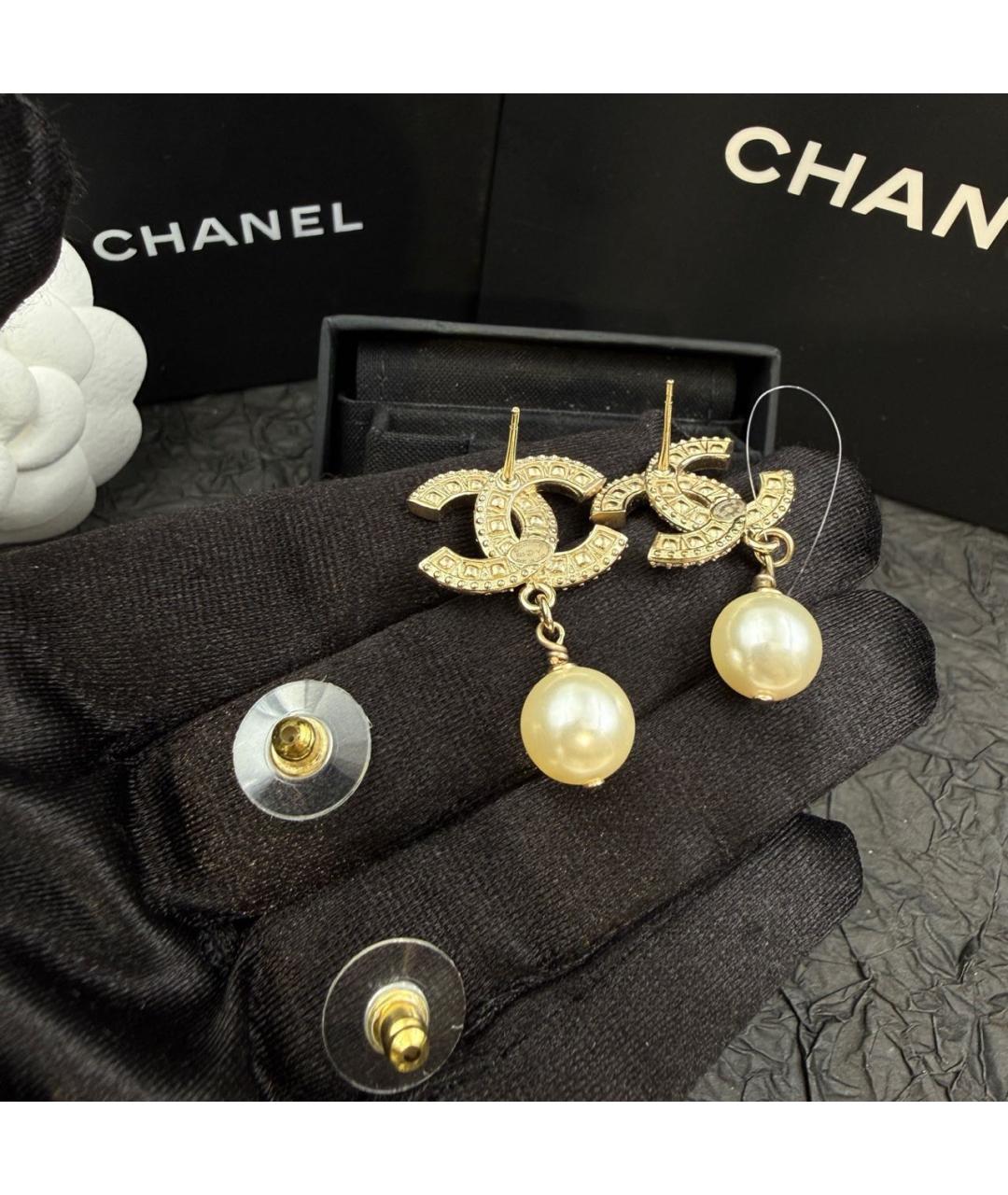 CHANEL Золотые серьги, фото 6