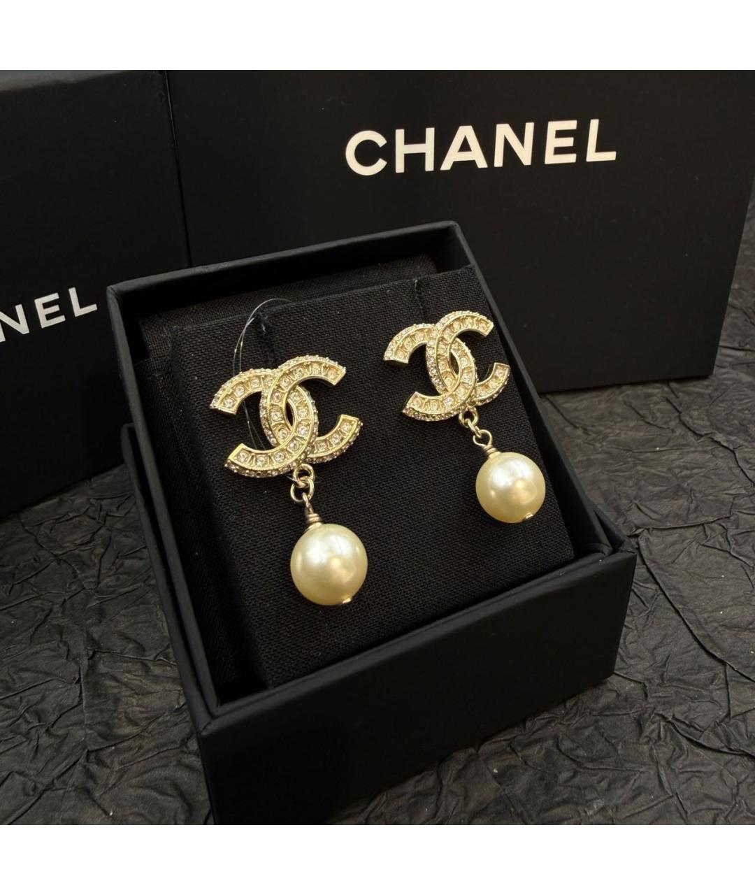 CHANEL Золотые серьги, фото 2