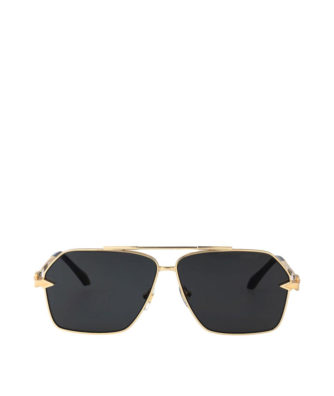 VERSACE Золотые металлические солнцезащитные очки, фото 2