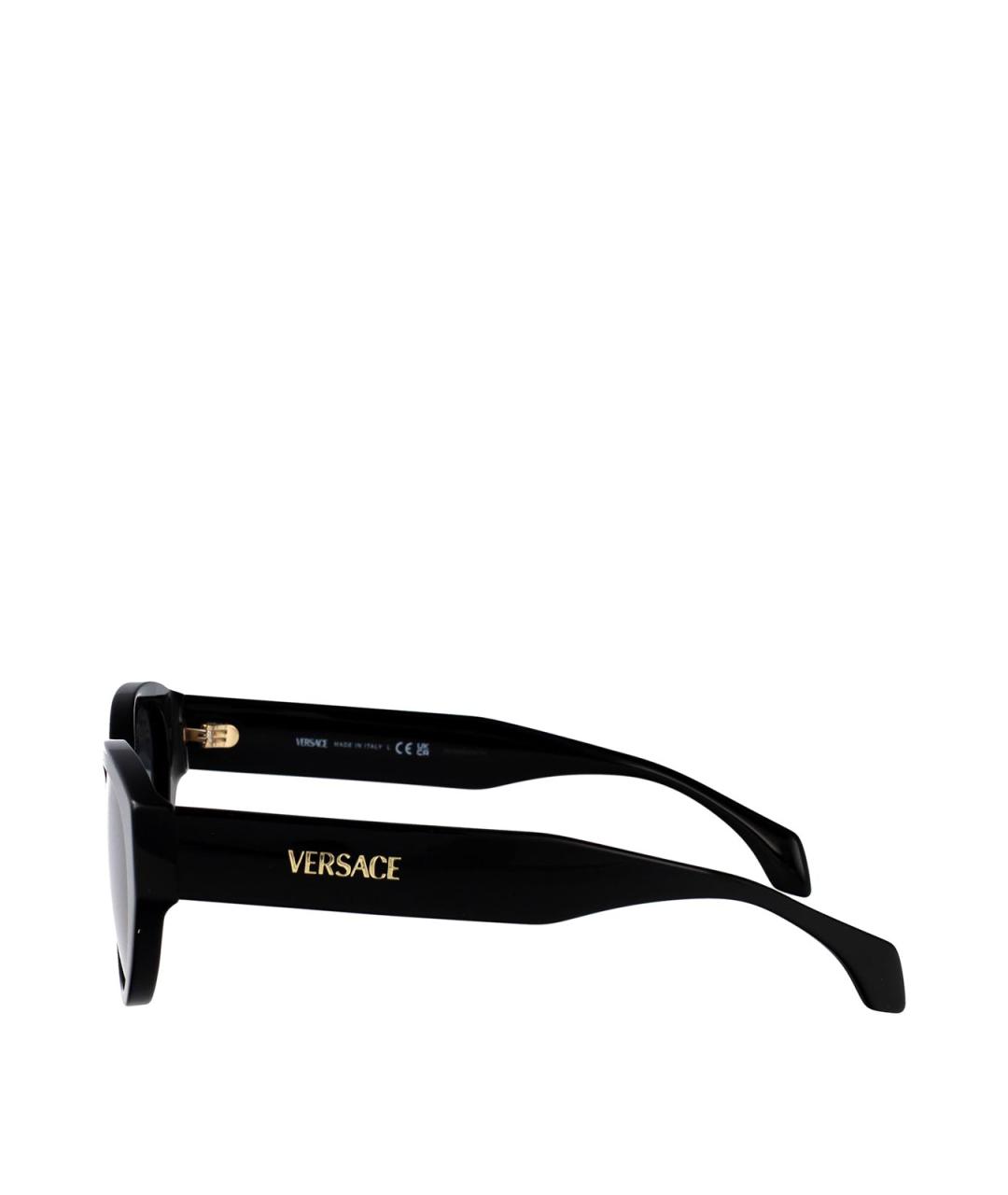 VERSACE Черные пластиковые солнцезащитные очки, фото 3
