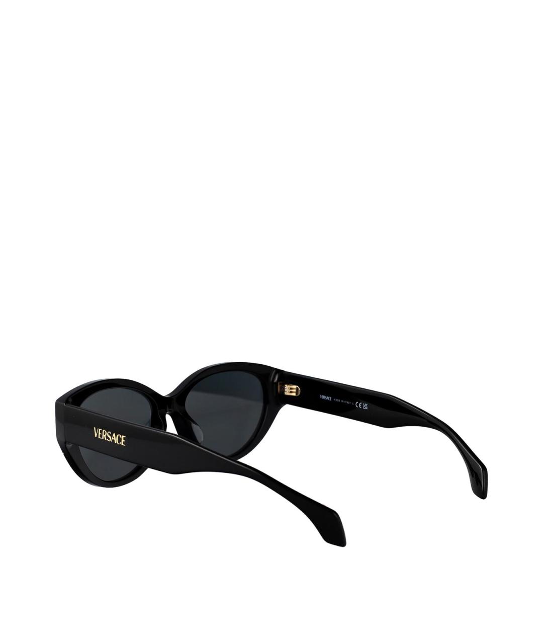 VERSACE Черные пластиковые солнцезащитные очки, фото 4