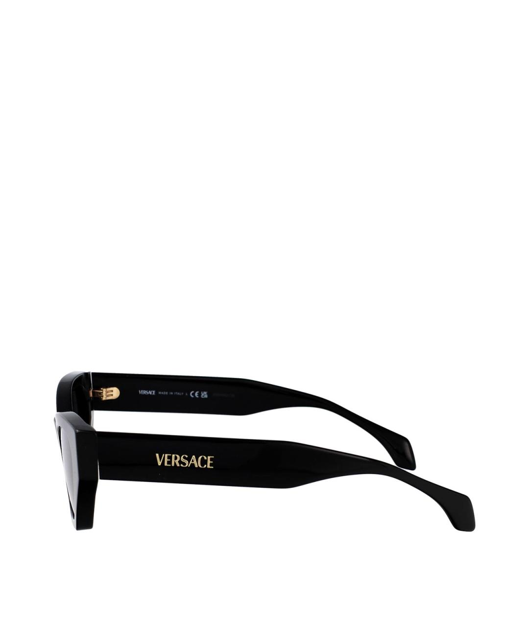 VERSACE Черные пластиковые солнцезащитные очки, фото 3