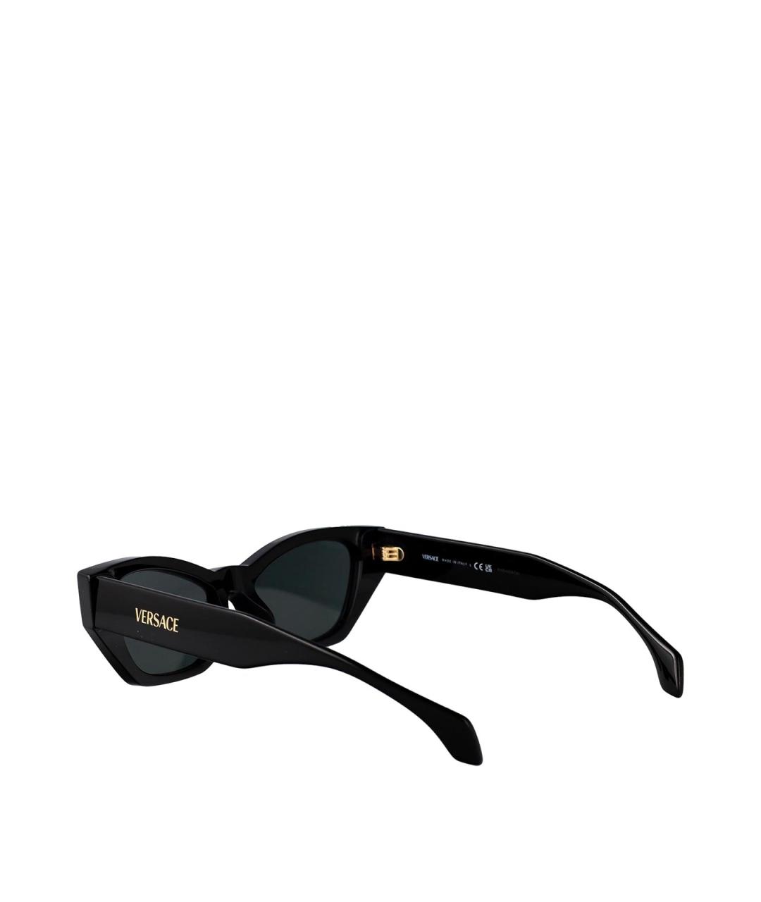 VERSACE Черные пластиковые солнцезащитные очки, фото 4