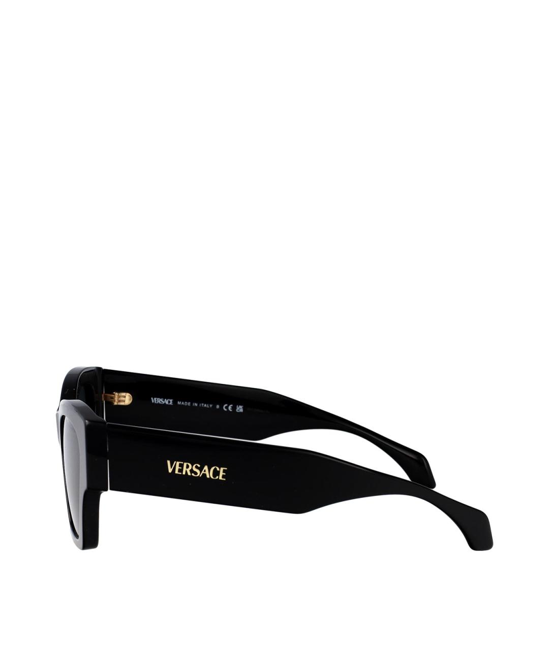VERSACE Черные пластиковые солнцезащитные очки, фото 3