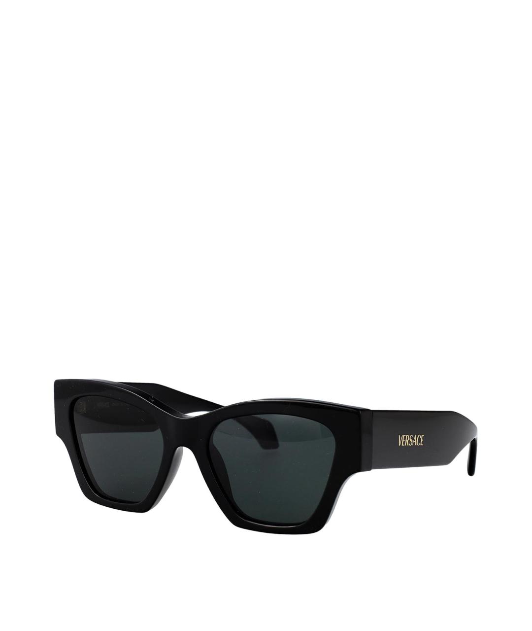 VERSACE Черные пластиковые солнцезащитные очки, фото 1
