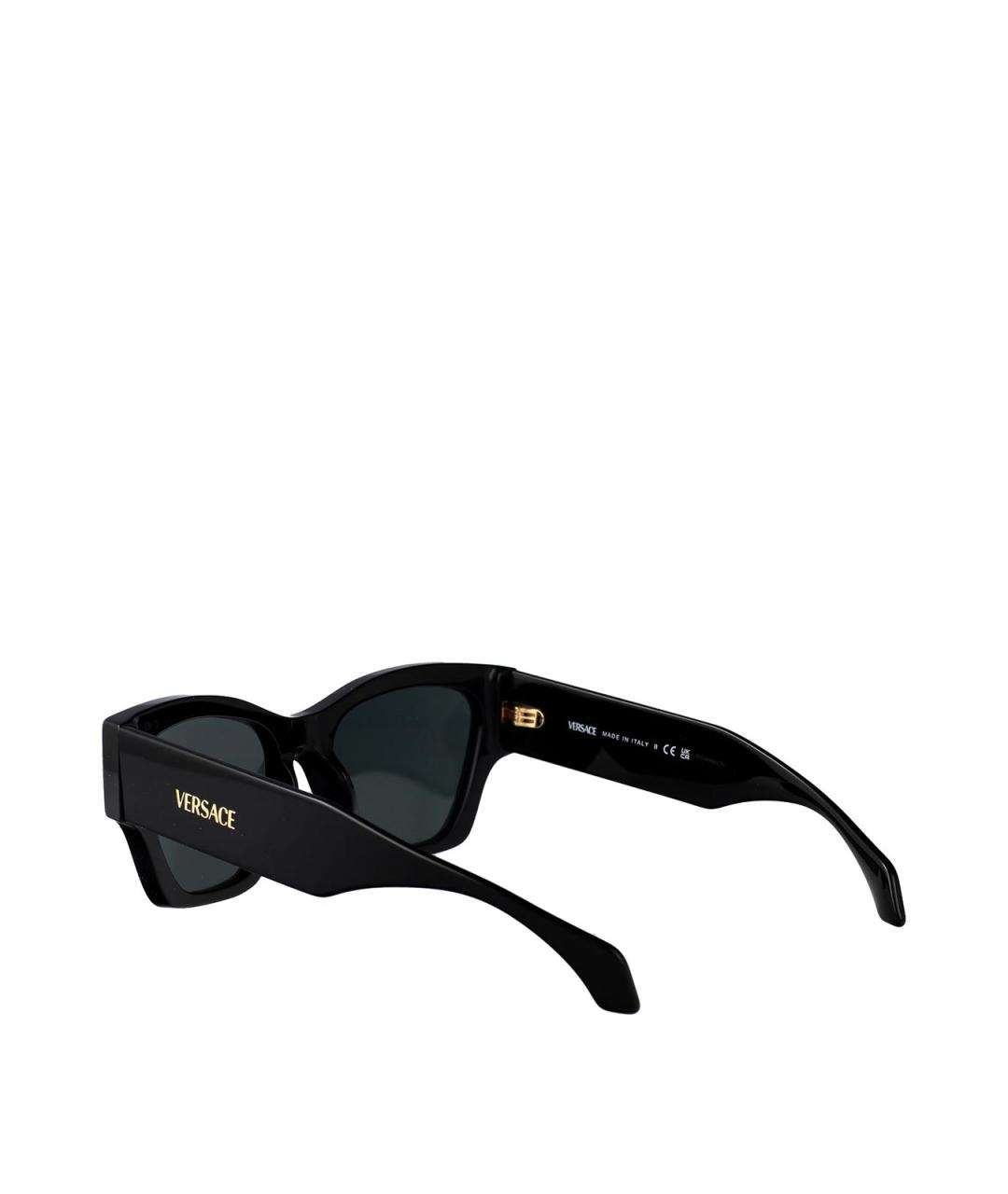 VERSACE Черные пластиковые солнцезащитные очки, фото 4