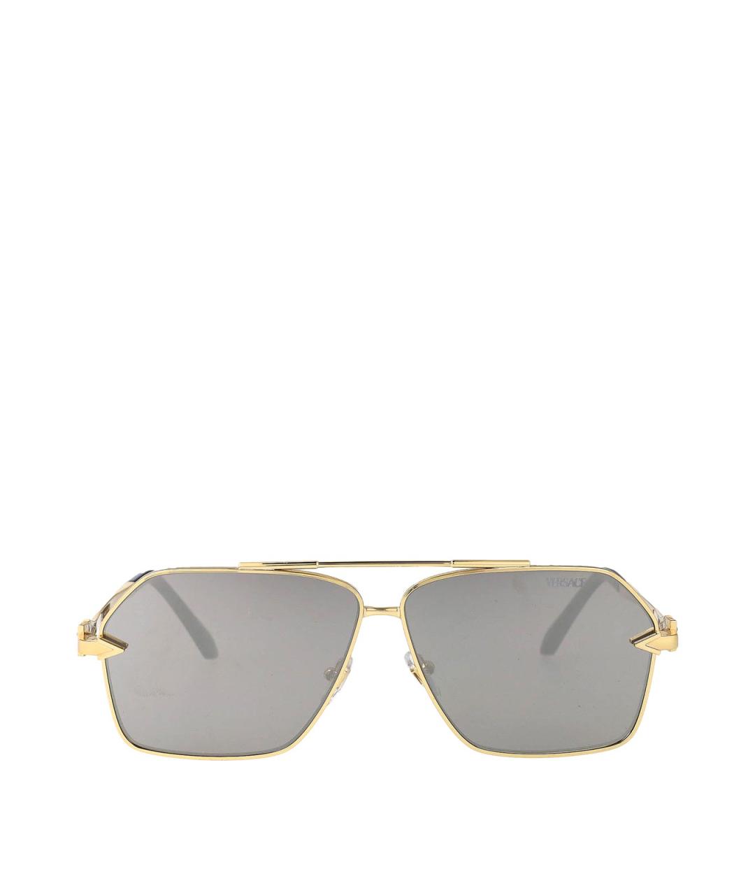 VERSACE Золотые металлические солнцезащитные очки, фото 2