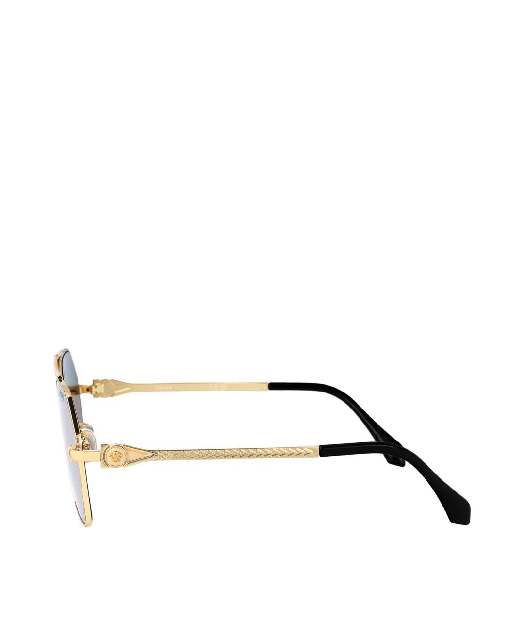 VERSACE Золотые металлические солнцезащитные очки, фото 3