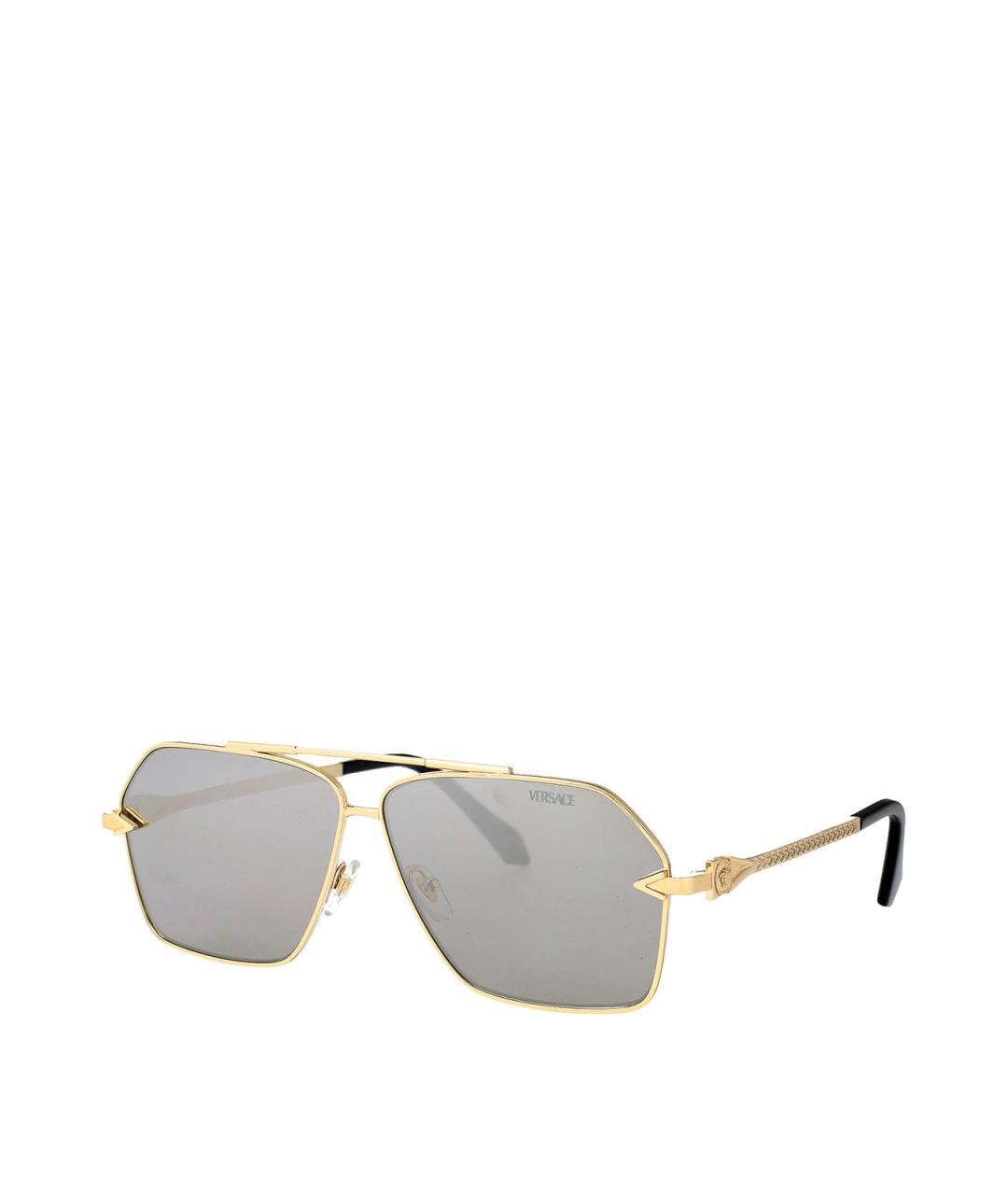 VERSACE Золотые металлические солнцезащитные очки, фото 1