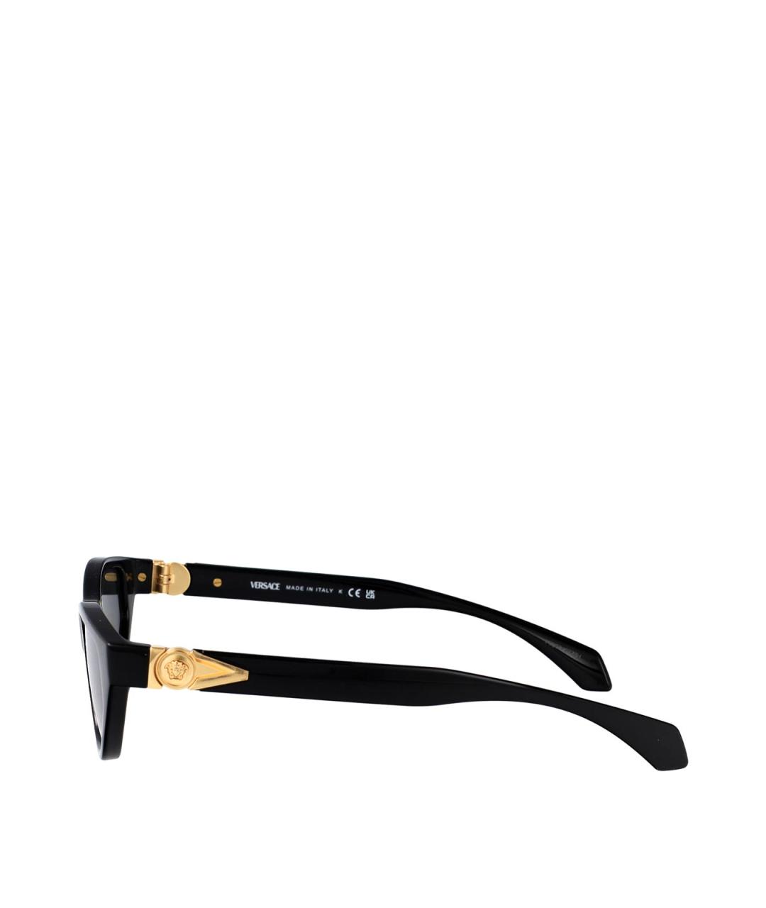 VERSACE Черные пластиковые солнцезащитные очки, фото 3
