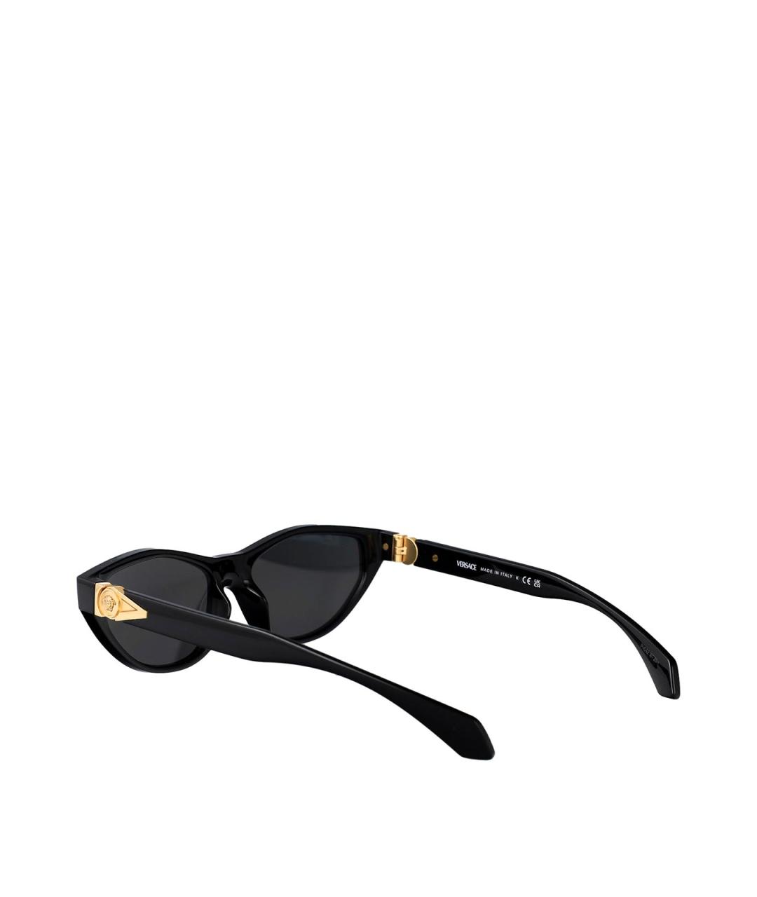 VERSACE Черные пластиковые солнцезащитные очки, фото 4