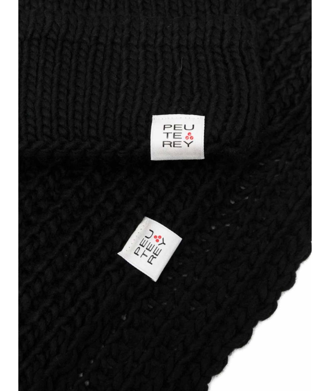PEUTEREY Черная шерстяная шапка, фото 2