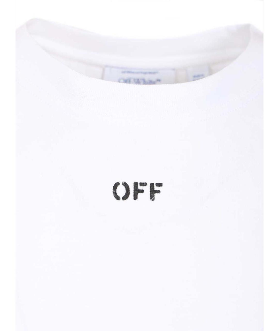OFF-WHITE Белая хлопковая футболка, фото 3