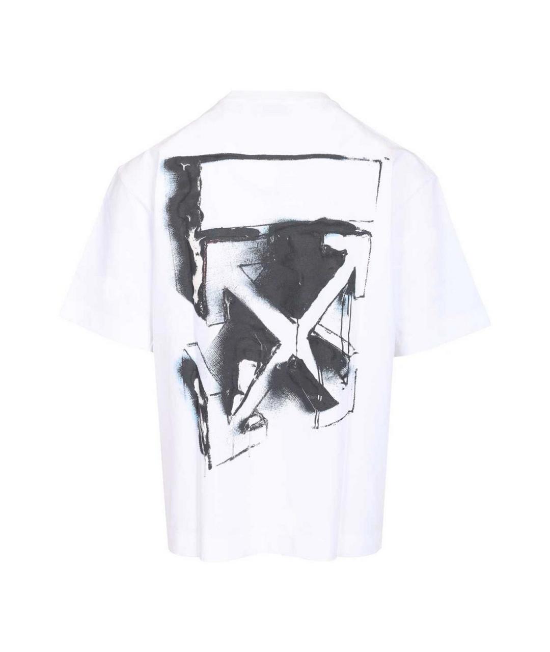 OFF-WHITE Белая хлопковая футболка, фото 2
