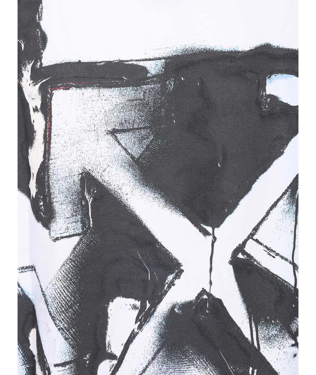 OFF-WHITE Белая хлопковая футболка, фото 4