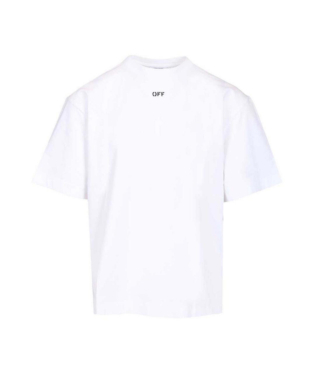 OFF-WHITE Белая хлопковая футболка, фото 1