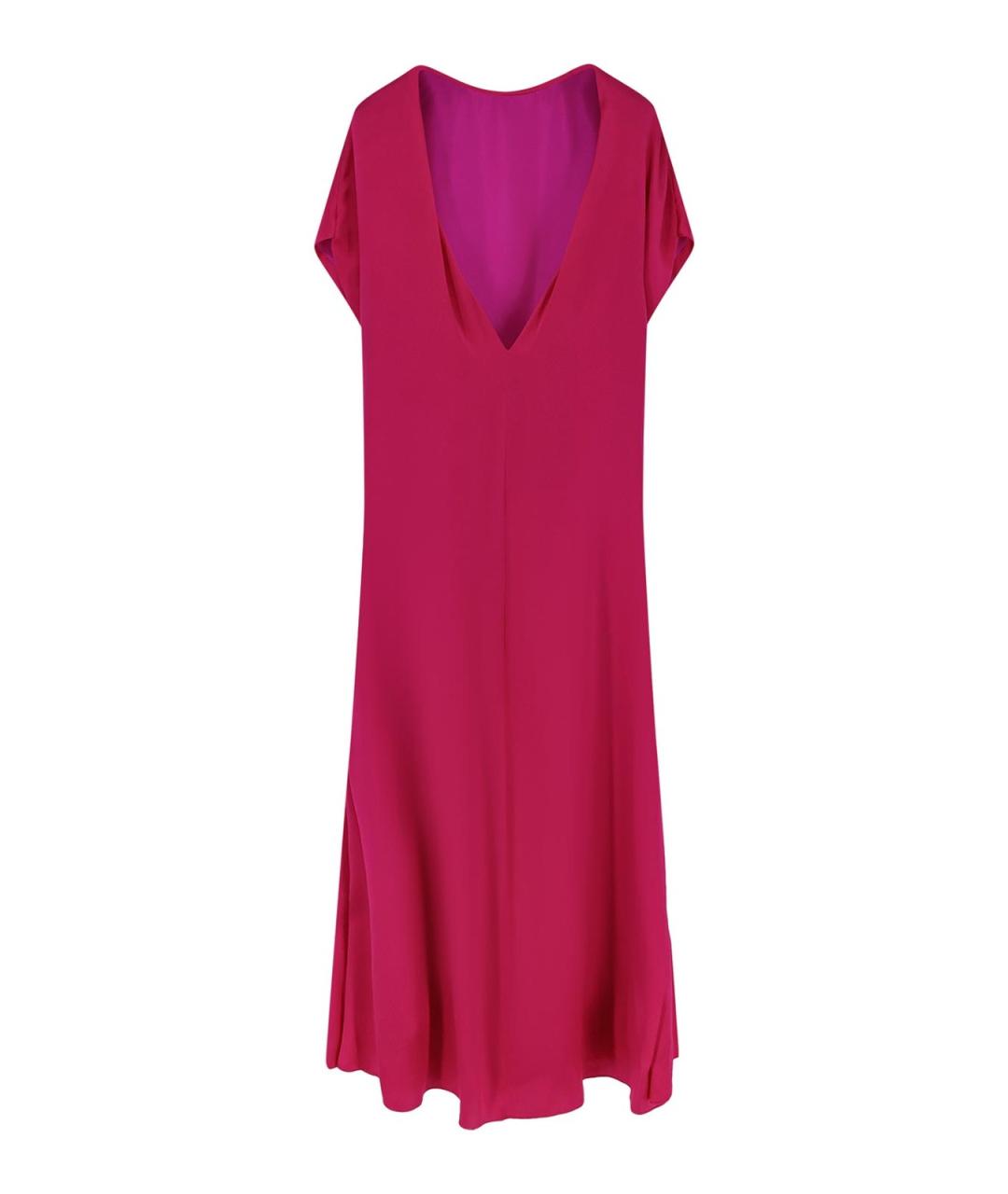 DRIES VAN NOTEN Фуксия шелковое повседневное платье, фото 2