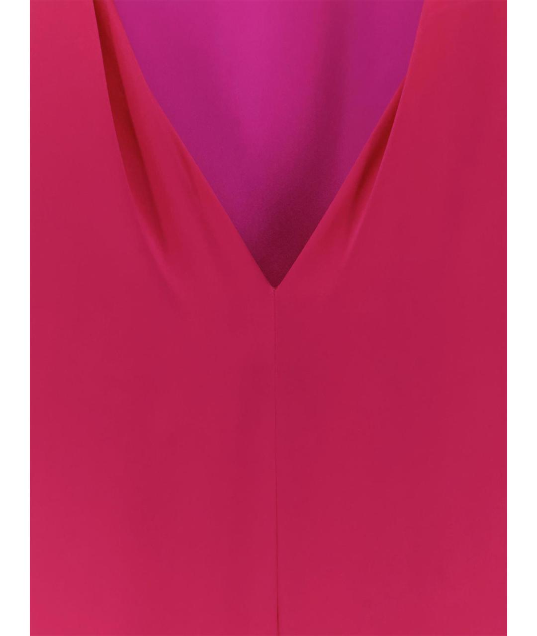DRIES VAN NOTEN Фуксия шелковое повседневное платье, фото 3